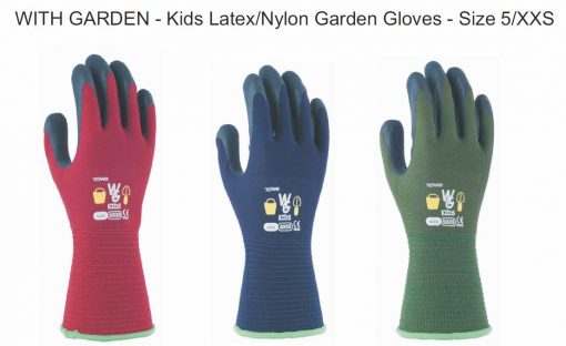 With Garden Kids Gardening Gloves Size 5, Ages 3-5