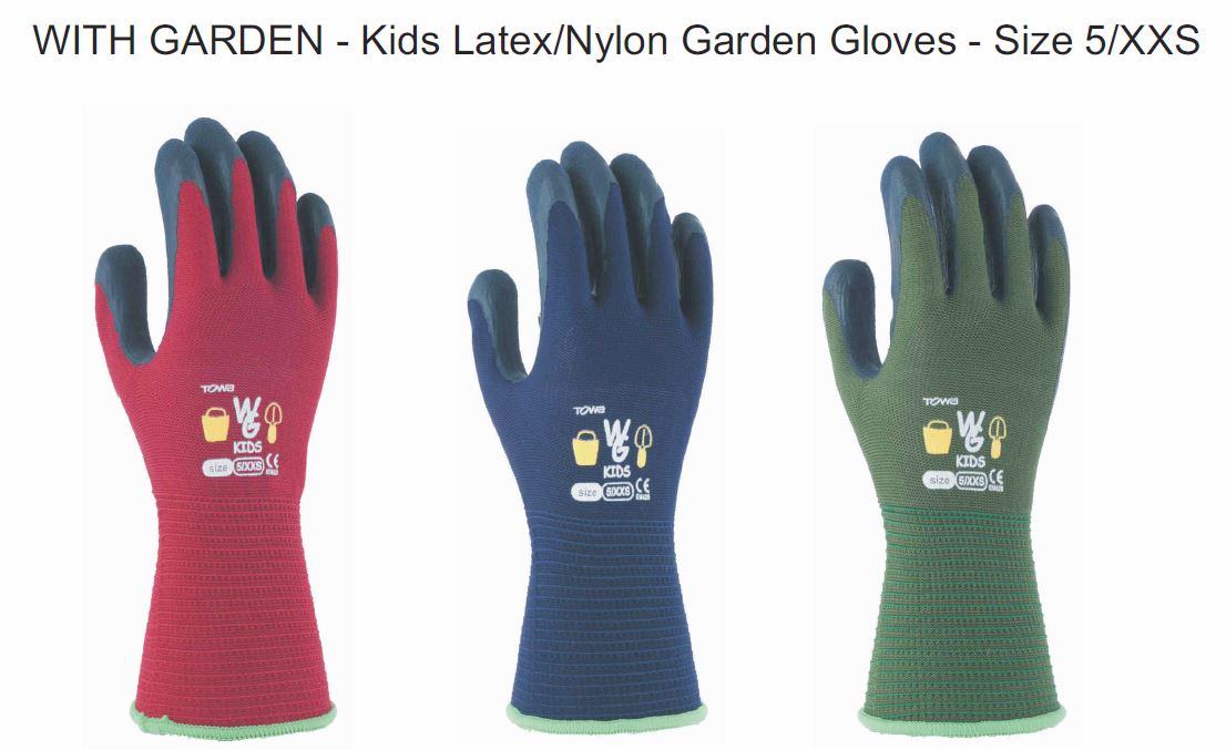 Children Garden Gripper Gloves Rubber Coated Palm Garden Gloves for Boys Girls 3 Pairs Kids Gardening Gloves for age 2-13 